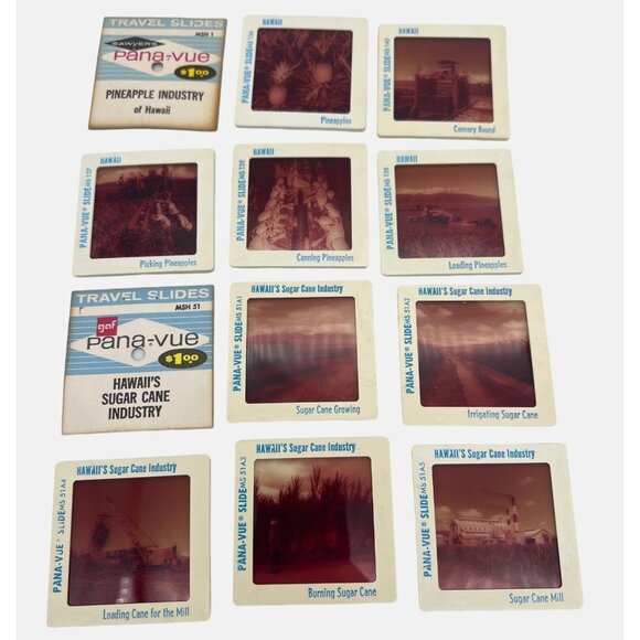 GAF Other - Vintage Pineapple & Sugar Cane Industries GAF Pana-Vue Travel Slides Hawaii